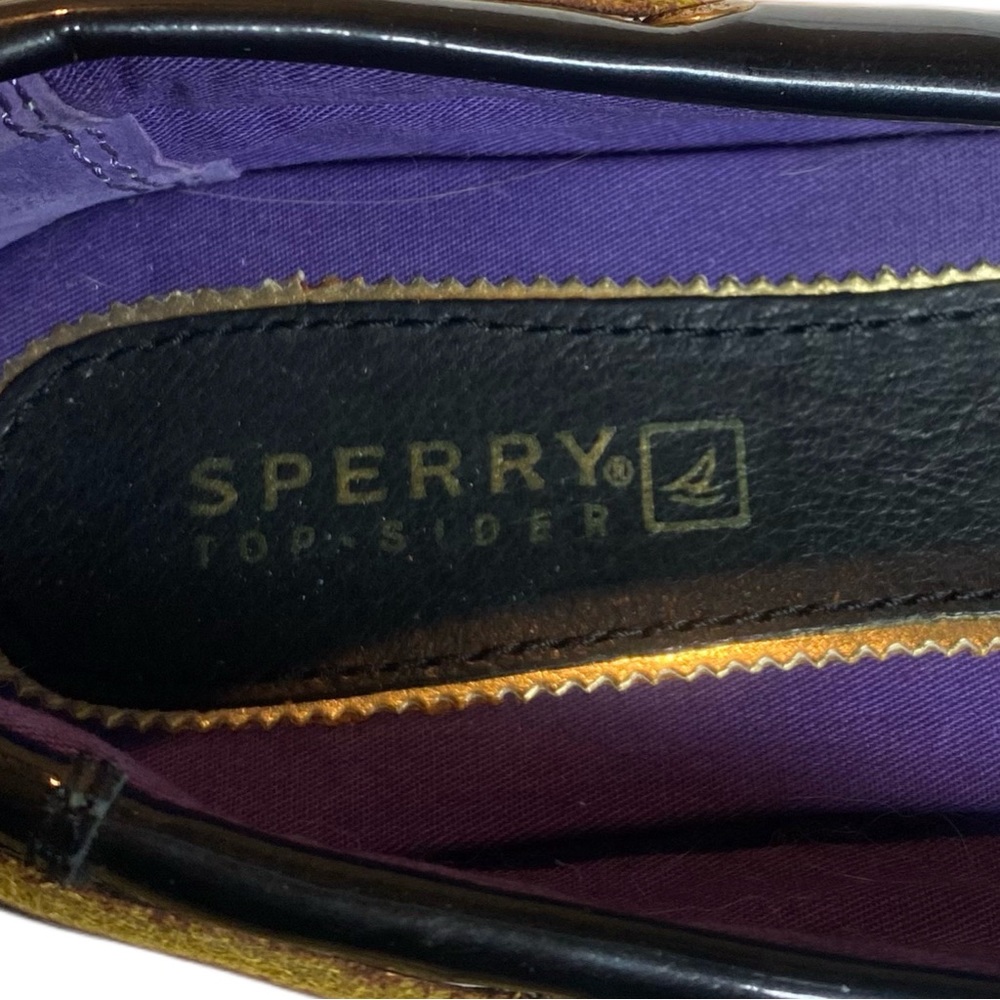 Sperry “Audrey” Black and Gold Women’s 6.5 Top Sider Quilted Shoes - Picture 6 of 7